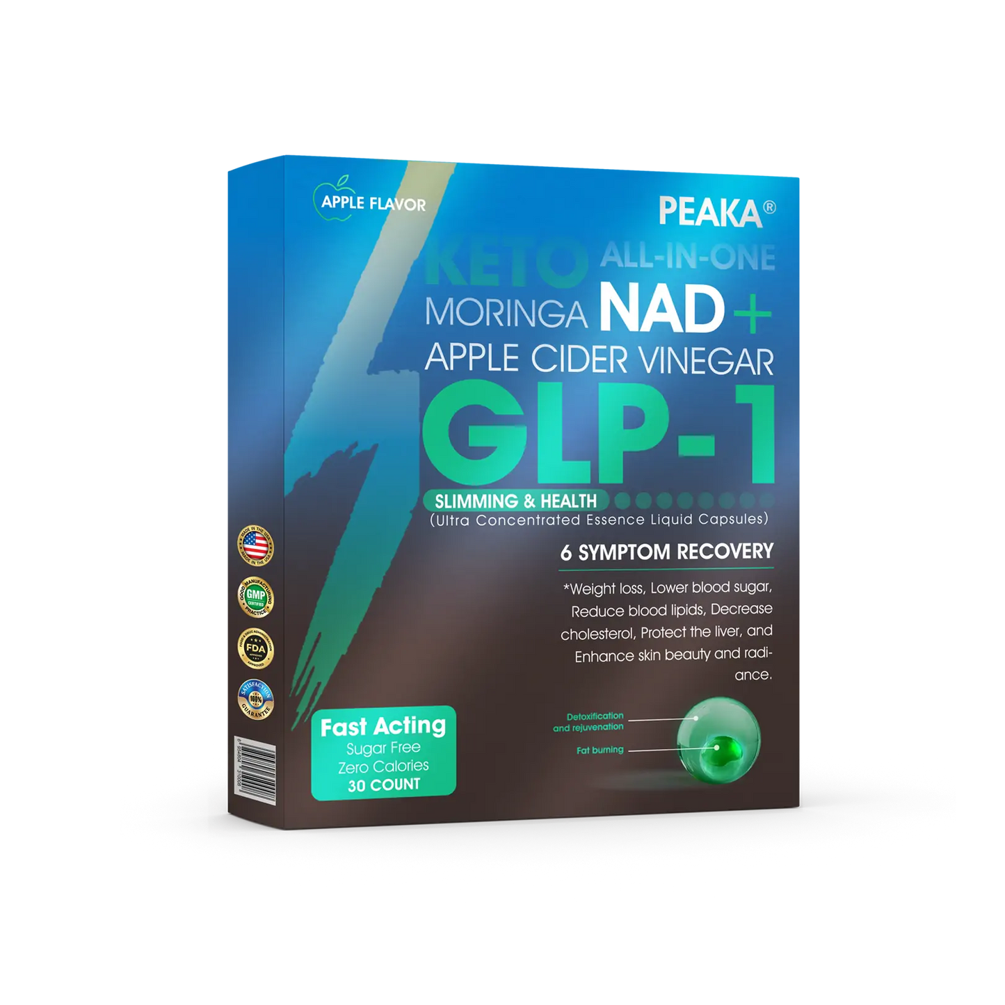 [Official Authorized Store] PEAKA® GLP-1 Slimming & Health Ultra Concentrated Essence Liquid Pearls - NAD+ Moringa & ACV (✅speedy, long-lasting, addressing diabetes, obesity, and cardiovascular diseases)